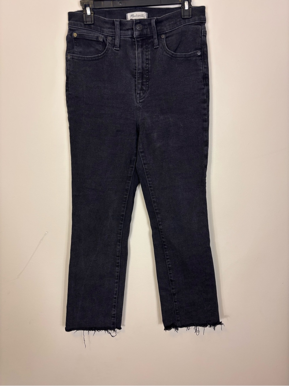 Madewell Black Cali Boot Cut Raw Hem Jeans Women’s 28
